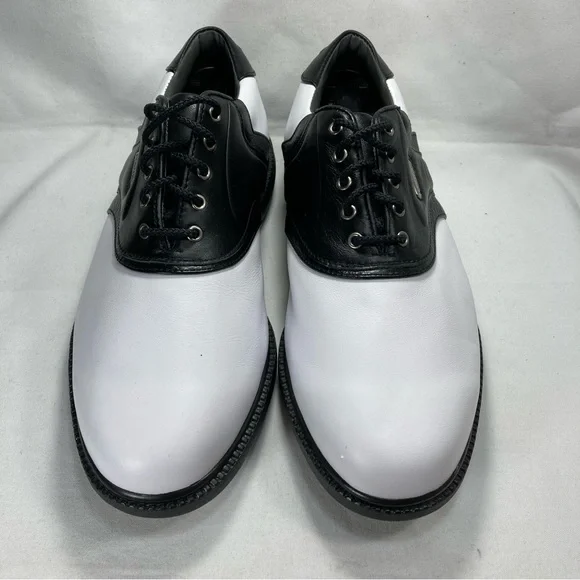 FootJoy SuperLites 58088 White Black Leather Low Golf Shoes Men's Sz 9.5